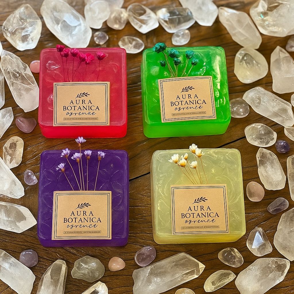 Kit Sabonete Artesanal Alma de Cristal – 4 unidades (120g cada)